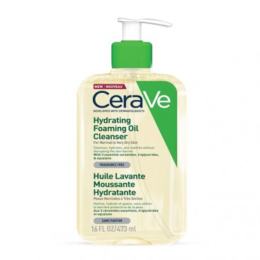 CeraVe Hydrating Foaming Oil Cleanser 473ml | Λάδι Καθαρισμού για Κανονικό έως πολύ Ξηρό Δέρμα 