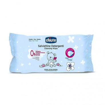 Chicco Cleansing Wipes 16τμχ | Απαλά Μωρομάντηλα Καθαρισμού