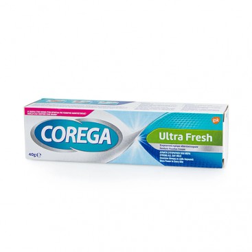 Corega Ultra Fresh Cream 40gr | Στερεωτική Κρέμα Τεχνητής Οδοντοστοιχίας Με Γεύση Μέντας