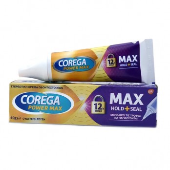 Corega Max Hold+Seal Cream 40gr | Στερεωτική Κρέμα για Τεχνητές Οδοντοστοιχίες