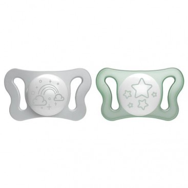 Chicco Physio Forma Micro Night 0-2m, 2τμχ | Πιπίλα Σιλικόνης Νύχτας από 0-2+ μηνών