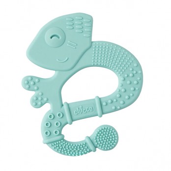 Chicco Silicone Teether 2m+, 1τμχ | Μασητικός Κρίκος Οδοντοφυΐας από Σιλικόνη Σιέλ , για 2 m+