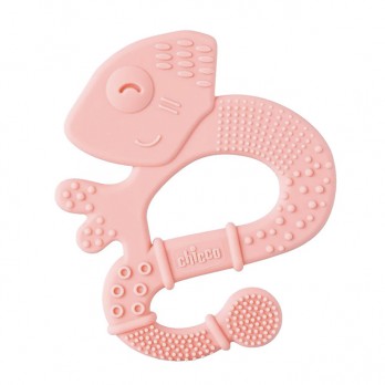 Chicco Silicone Teether 2m+, 1τμχ | Μασητικός Κρίκος Οδοντοφυΐας από Σιλικόνη Ροζ, για 2 m+