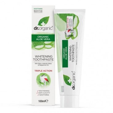 Dr. Organic Aloe Vera Toothpaste Whitening 100ml | Οδοντόκρεμα με Βιολογική Αλόη Βέρα 