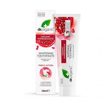 Dr. Organic Pomegranate Toothpaste 100ml | Οδοντόκρεμα Τριπλής Δράσης με Λευκαντικές Ιδιότητες 