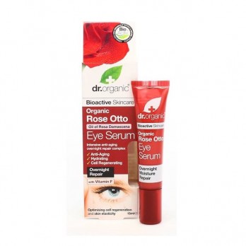 Dr. Organic Rose Otto Eye Serum 15ml | Αντιγηραντικός Ορός Ματιών με Βιολογικό Έλαιο Τριαντάφυλλου