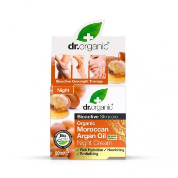 Dr. Organic Moroccan Argan Oil Night Cream 50ml |  Kρέμα Νύχτας με έλαιο Βιολογικό Μαροκινό Έλαιο Αργκάν 