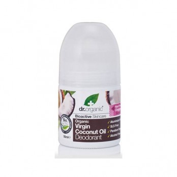 Dr. Organic Virgin Coconut Oil Deodorant 50ml | Αποσμητικό σε μορφή roll-on με Βιολογικό Έλαιο Καρύδας