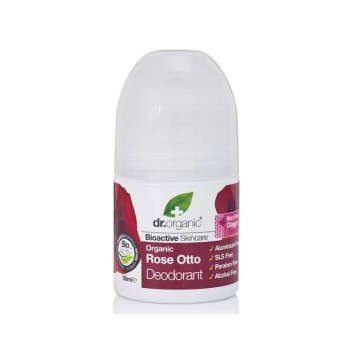 Dr. Organic Rose Otto Deodorant 50ml | Αποσμητικό σε μορφή Roll-on με Βιολογικό Έλαιο Τριαντάφυλλου