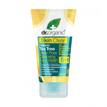 Dr. Organic Skin Clear Organic Tea Tree Deep Pore Cleansing Face Wash 125ml | Καθαριστικό Προσώπου για Λιπαρές Επιδερμίδες