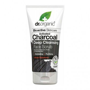 Dr.Organic Activated Charcoal Deep Cleansing Face Scrub 125ml | Κρέμα Απολέπισης Προσώπου με Ενεργό Άνθρακα