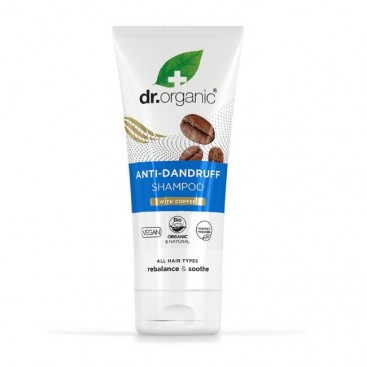 Dr. Organic Coffee Anti Dandruff Shampoo 200ml | Σαμπουάν κατά της Πιτυρίδας με Βιολογικό Καφέ & Έλαιο Μέντας