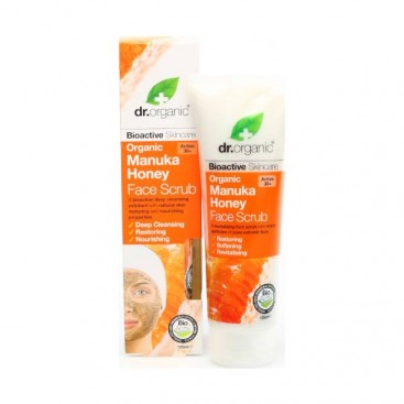 Dr. Organic Manuka Honey Face Scrub 125ml | Κρέμα Απολέπισης Προσώπου με Βιολογικό Μέλι Μανούκα 