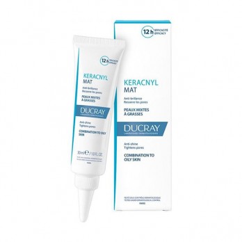 Ducray Keracnyl Mat 30ml | Ενυδατική Κρέμα για Ματ Αποτέλεσμα για Μεικτό, Λιπαρό Δέρμα με Ατέλειες 