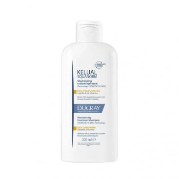 Ducray Kelual Squanorm Hydrating Treatment Shampoo for Dry Dandruff 200ml | Ενυδατικό Σαμπουάν Αγωγής - Ξηρή Πιτυρίδα