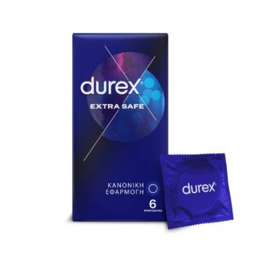 Durex Extra Safe 6τμχ | Προφυλακτικά Με Ελαφρώς Παχύτερα Τοιχώματα για Εξτρα Ασφάλεια