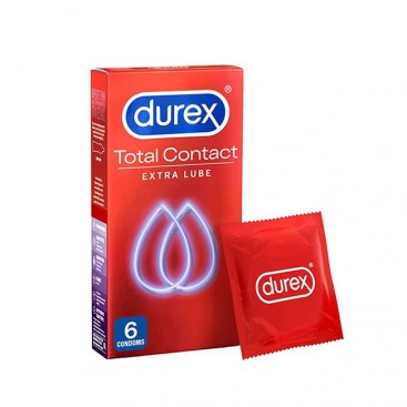 Durex Total Contact Extra Lube  6τμχ | Λεπτά Προφυλακτικά με Επιπλέον Λιπαντικό