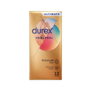 Durex Real Feel 12τμχ | Προφυλακτικά Πολύ Λεπτά Χωρίς Λάτεξ Κανονική Εφαρμογή