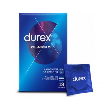 Durex Classic 18 τμχ | Κλασικά Προφυλακτικά Durex Κανονική Εφαρμογή