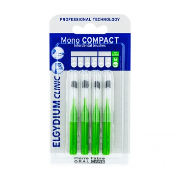 Elgydium Clinic Mono Compact 1,1mm 4 τμχ | Μεσοδόντια Βουρτσάκια Πράσινα