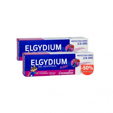 Elgydium Kids Red Berries 2 x 50ml |Παιδική Οδοντόκρεμα 3-6 ετών, με Γεύση Κόκκινα Φρούτα, -50% ΣΤΟ 2ο ΠΡΟΪΟΝ 