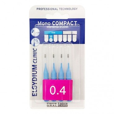 Elgydium Clinic Mono Compact Fine 0.4mm 4τμχ |  Μεσοδόντια Βουρτσάκια Μπλε