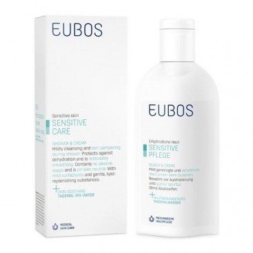 Eubos Sensitive Care Shower & Cream 200ml | Απαλό Yγρό Kαθαρισμού