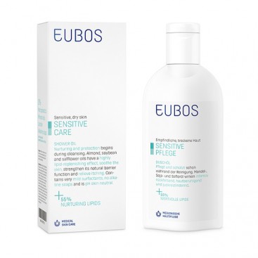 Eubos Sensitive Care Shower Oil 200ml | Ελαιώδες Ντους Καθαρισμού Σώματος για Ευαίσθητο και Ξηρό Δέρμα 