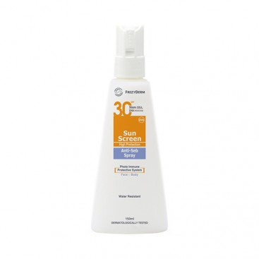 Frezyderm Sun Screen Anti-Seb Spray SPF30 150ml | Αντιηλιακό Προσώπου & Σώματος Για Ακνεϊκά Δέρματα