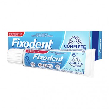 Fixodent Complete Fresh Cream 47gr|Στερεωτική Κρέμα για Τεχνητές Οδοντοστοιχίες, Δροσερή Αναπνοή με Γεύση Μέντας 