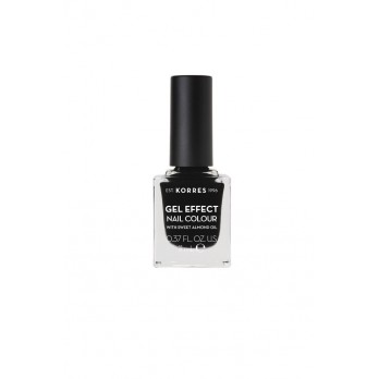 Korres Gel Effect Nail Colour 100 Black 11ml |Βερνίκι Νυχιών Απόλυτης Λάμψης & Διάρκειας