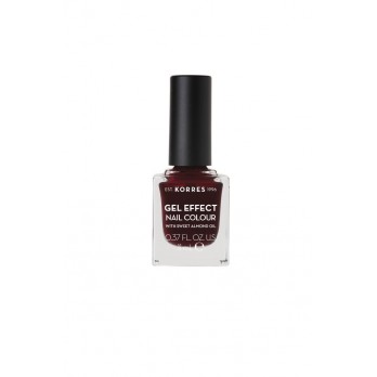 Korres Gel Effect Nail Colour 57 Burgundy Red 11ml | Βερνίκι Νυχιών Απόλυτης Λάμψης & Διάρκειας