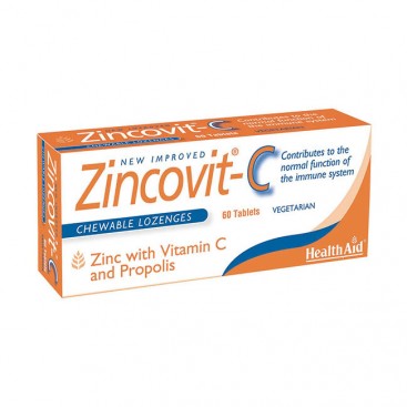 Health Aid Zincovit-C, 60tabs |Μασώμενες Ταμπλέτες για την Ενίσχυση του Ανοσοποιητικού