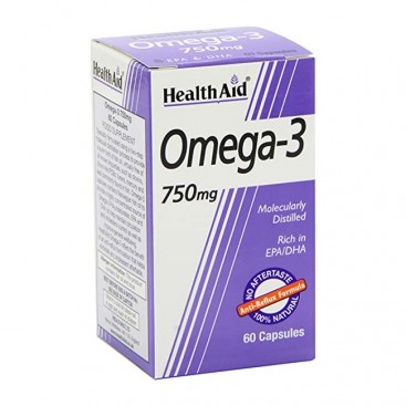 Health Aid Omega 3 750mg 60caps | Συμπλήρωμα Διατροφής με Ω3 Λιπαρά Οξέα 