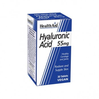 Health Aid Hyaluronic Acid 55mg, 30tabs | Συμπλήρωμα Διατροφής με Υαλουρονικό Οξύ για Υγιές Δέρμα & Αρθρώσεις