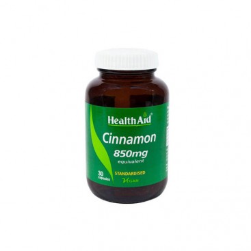 Health Aid Cinnamon 850mg 30caps |  Συμπλήρωμα Διατροφής με Κανέλα