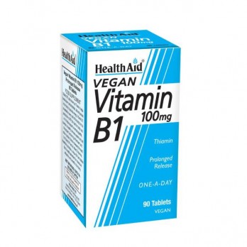 Health Aid Vitamin B1 100mg 90tabs | Συμπλήρωμα Διατροφής με Βιταμίνη Β1