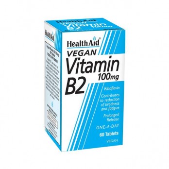 Health Aid Vitamin B2 100mg 60tabs | Συμπλήρωμα Διατροφής με Βιταμίνη B2 