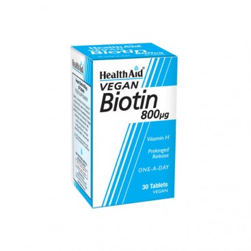 Health Aid Biotin 800ΜCG 30tabs | Συμπλήρωμα Διατροφής με Βιοτίνη