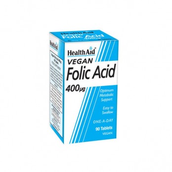 Health Aid Folic Acid 400mg 90tabs | Φολικό Οξύ Ιδανικό για την Περίοδο της Εγκυμοσύνης