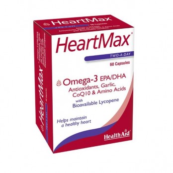 Health Aid HeartMax 60caps | Συμπλήρωμα Διατροφής με Ωμέγα 3 ,Έλαιο Σκόρδου, Λεκιθίνη ,Αμινοξέα, Λυκοπένιο 