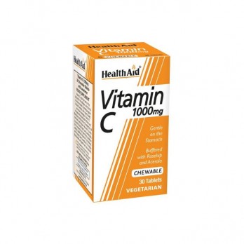 Health Aid Vitamin C 1000mg 30Chew.Tabs | Μασώμενες Ταμπλέτες Βιταμίνης C με Γεύση Πορτοκάλι