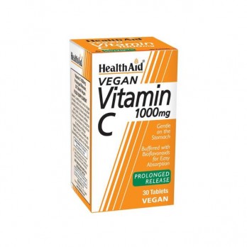 Health Aid Vitamin C 1000mg Prolonged Release 30tabs | Συμπλήρωμα Διατροφής Βιταμίνης C Βραδείας Αποδέσμευσης