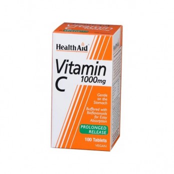 Health Aid Vitamin C 1000mg Prolonged Release 100tabs | Συμπλήρωμα Διατροφής Βιταμίνης C Βραδείας Αποδέσμευσης 