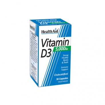 Health Aid Vitamin D3 5000iu 30tabs |  Συμπλήρωμα Διατροφής Βιταμίνη D3