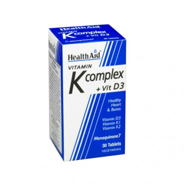 Health Aid Vitamin K Complex & Vit. D3 30tabs | Σύμπλεγμα Βιταμινών K & D3