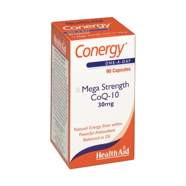 Health Aid Conergy CoQ10 30mg  90caps | Συμπλήρωμα Διατροφής με Συνένζυμο Q10 με Αντιοξειδωτική Δράση 