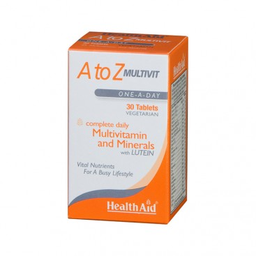 Health Aid A to Z Multivit 30 tabs vegan |  Πολυβιταμίνες με Μέταλλα & Λουτεϊνη