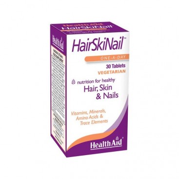 Health Aid Hairskinail Hair, Skin & Nails, 30tabs | Συνδυασμός Βιταμινών και Μετάλλων για τα Μαλλιά, το Δέρμα & τα Νύχια