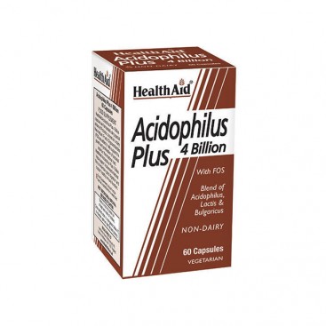 Health Aid Acidophilus Plus 4 Billion 60caps | Συμπλήρωμα Διατροφής Προβιοτικών για την Ομαλή Λειτουργία του Εντέρου